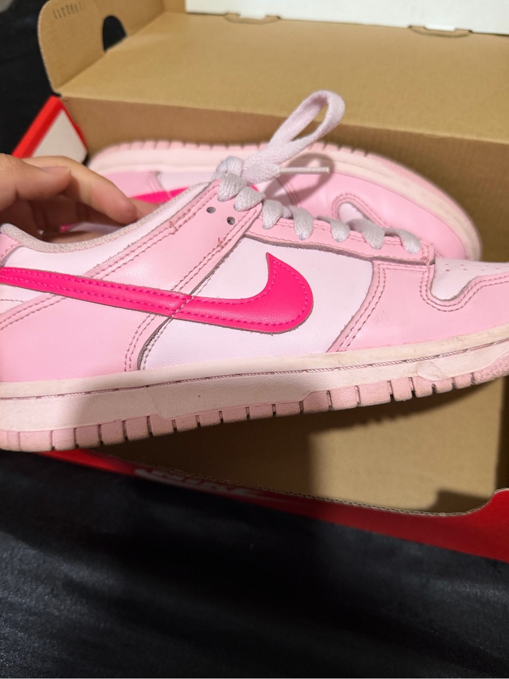 Nike Pink Low-Top Sneakers with Hot Pink Swoosh